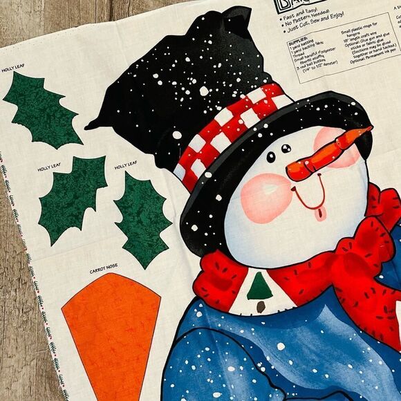 DAISY KINGDOM Snowman Door Panel Vintage Cut & Sew Panel Craft Project 1997 - Picture 4 of 8